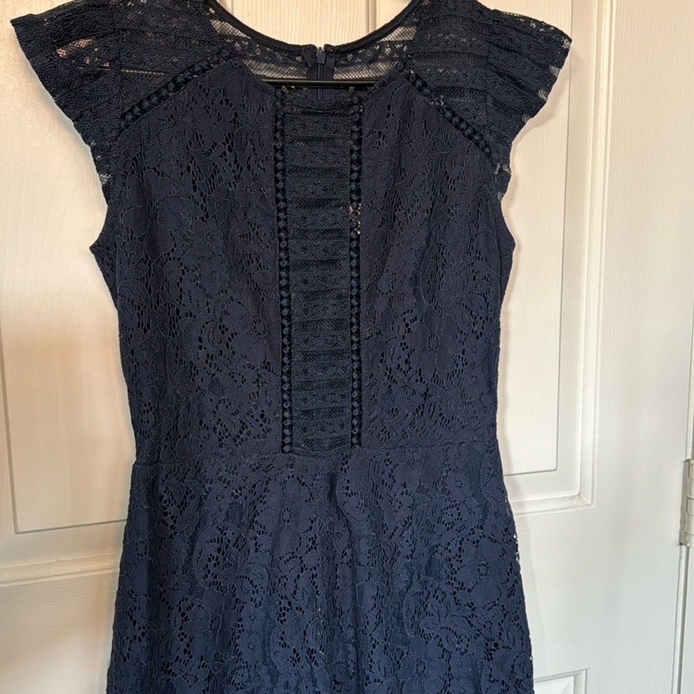 Blue lace romper